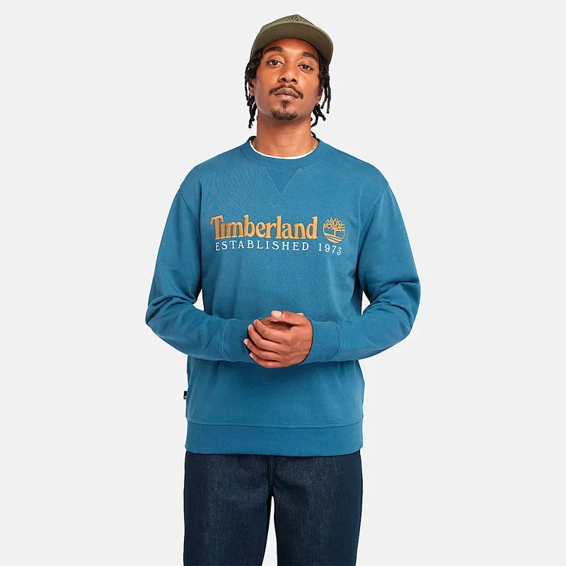 Men's Established 1973 Embroidered Logo Crew Neck Sweatshirt