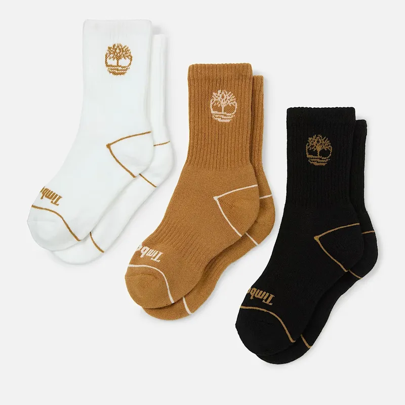 Kids' Bowden 3-Pack Tree Logo Full-Cushion Crew Sock