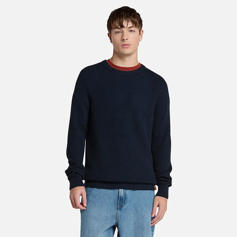 Men's Raglan Sleeve Ribbed Sweater